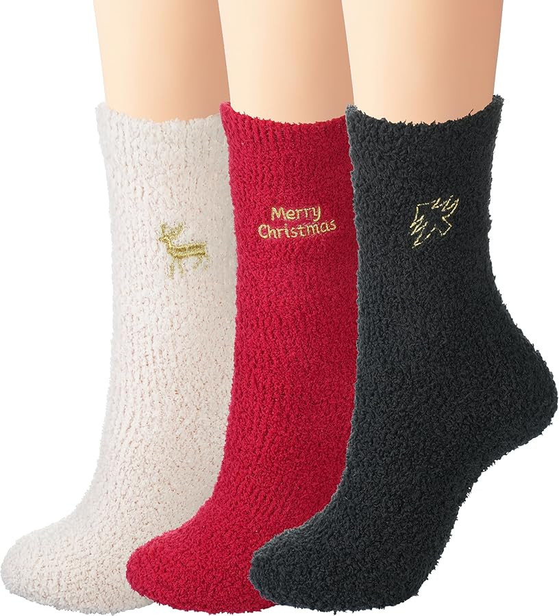 BomKinta Fuzzy Socks Women - Winter House Slipper Sock - Cozy Thick Warm Sleeping Socks Size 5-10 | Amazon (US)