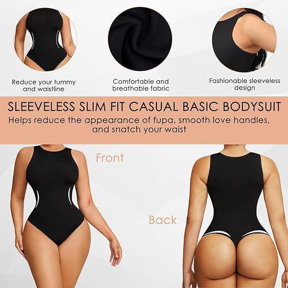 Bodysuit for Women Tummy Control - Shapewear Racerback Top Clothing Seamless Body Sculpting Shaper H | Amazon (US)