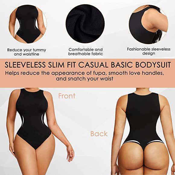 Bodysuit for Women Tummy Control - Shapewear Racerback Top Clothing Seamless Body Sculpting Shaper H | Amazon (US)