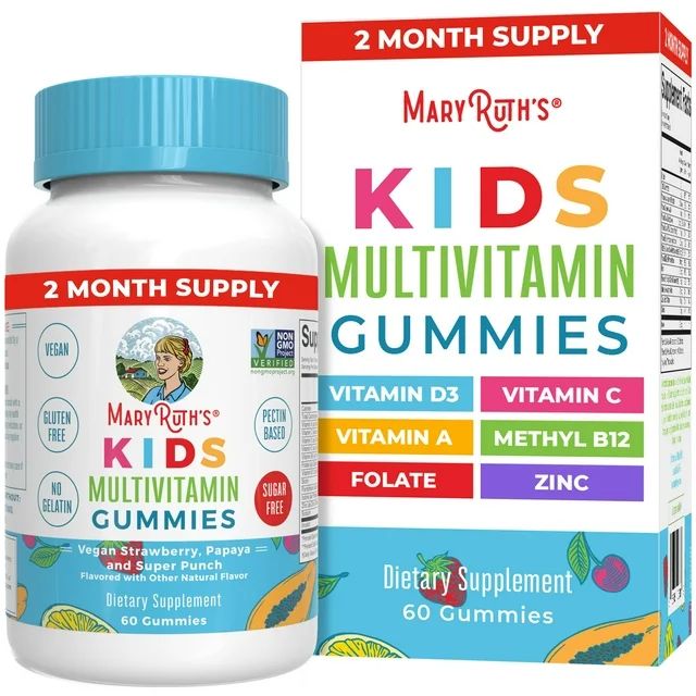 MaryRuth's Organics Kids Multivitamin Gummies - Strawberry, Papaya & Super Punch (60 Gummies) | Walmart (US)