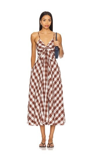 Free People Via Midi Dress in Brown. - size M | Revolve Clothing (Global)