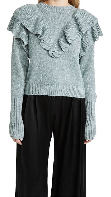 Metallic Ruffle Sweater | Shopbop