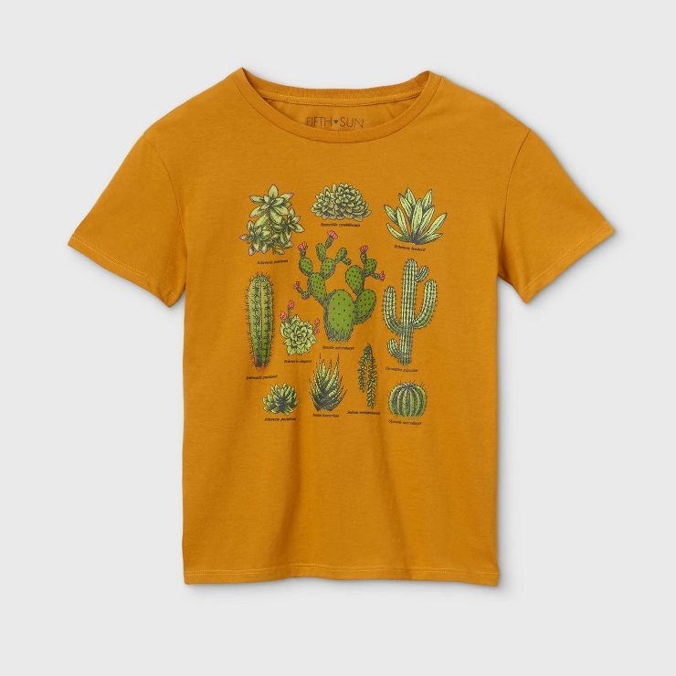 Women's Cactus Short Sleeve Graphic T-Shirt - Dark Mustard Yellow | Target