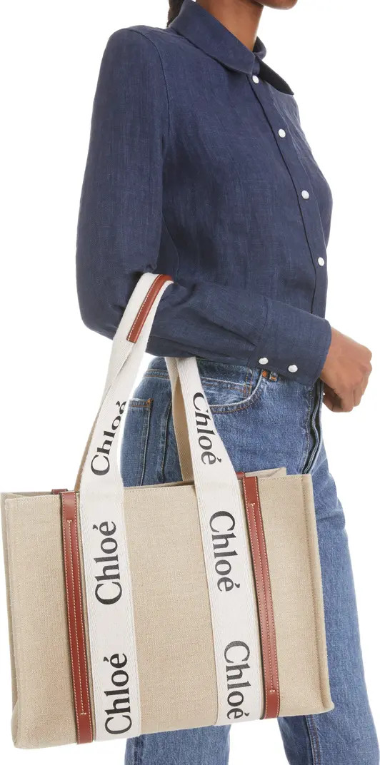 Medium Woody Linen Tote | Nordstrom