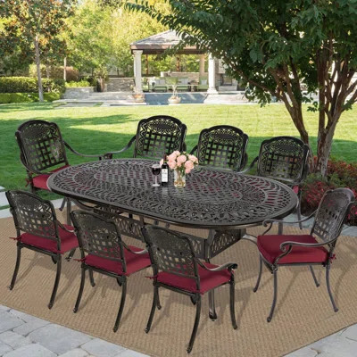 Oval 8 - Person 83.8" Long Dining Set with Cushions | Wayfair North America