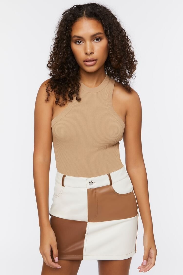 Faux Leather Colorblock Mini Skirt | Forever 21 | Forever 21 (US)
