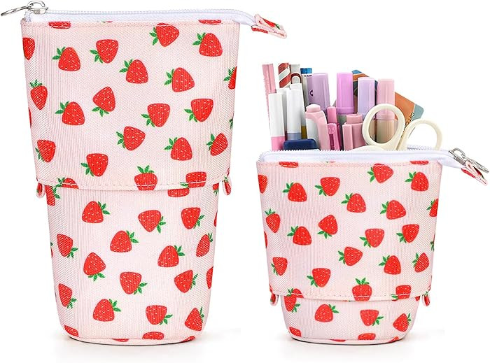 Cute Standing Pencil Case Pen Holder for Kids, Pop Up Stand UP Bubble Tea Pen Organizer Kawaii St... | Amazon (US)