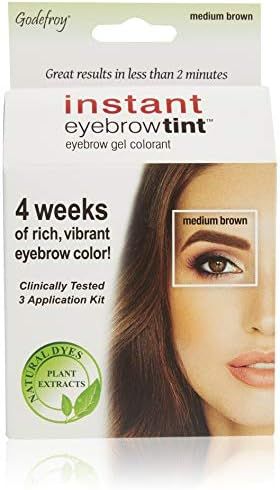 Godefroy Instant Eyebrow Color, Medium Brown, 0.18 ounces, 12-weeks of long lasting, 3-applicatio... | Amazon (US)