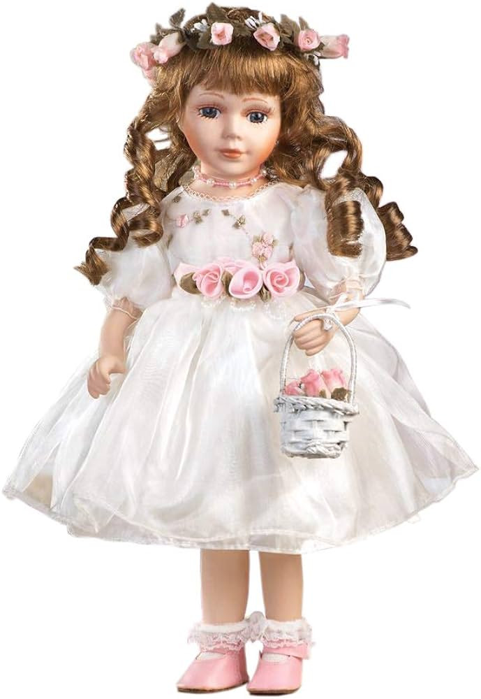 Jmisa 16" Porcelain Standing Doll with Stand | Amazon (US)