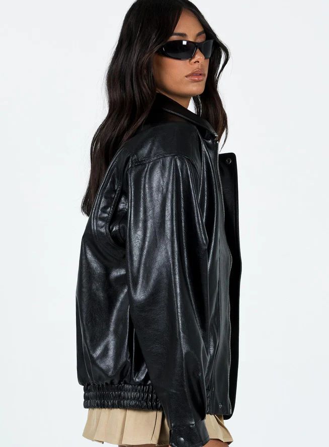 Devija Faux Leather Jacket Black | Princess Polly US