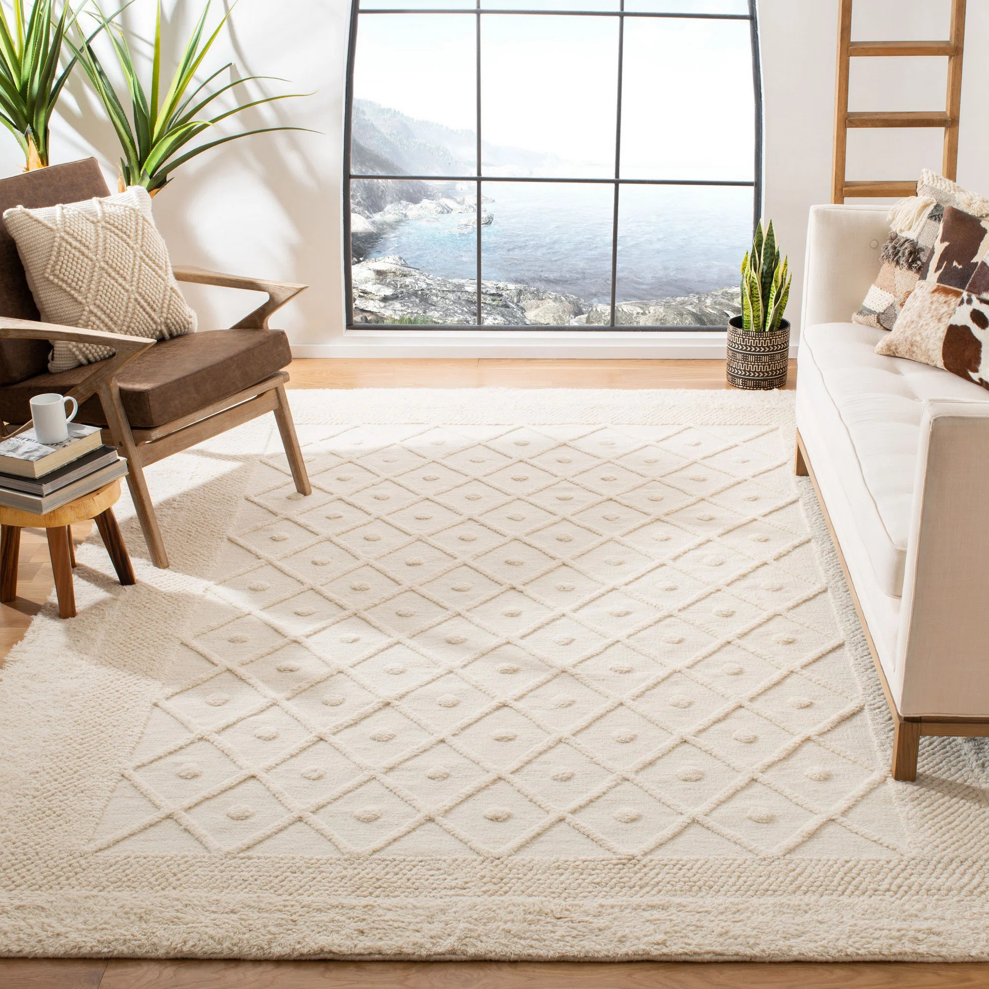Loon Peak® Inelda Hand Knotted 90% Wool, 10% Cotton Geometric Rug & Reviews | Wayfair | Wayfair North America