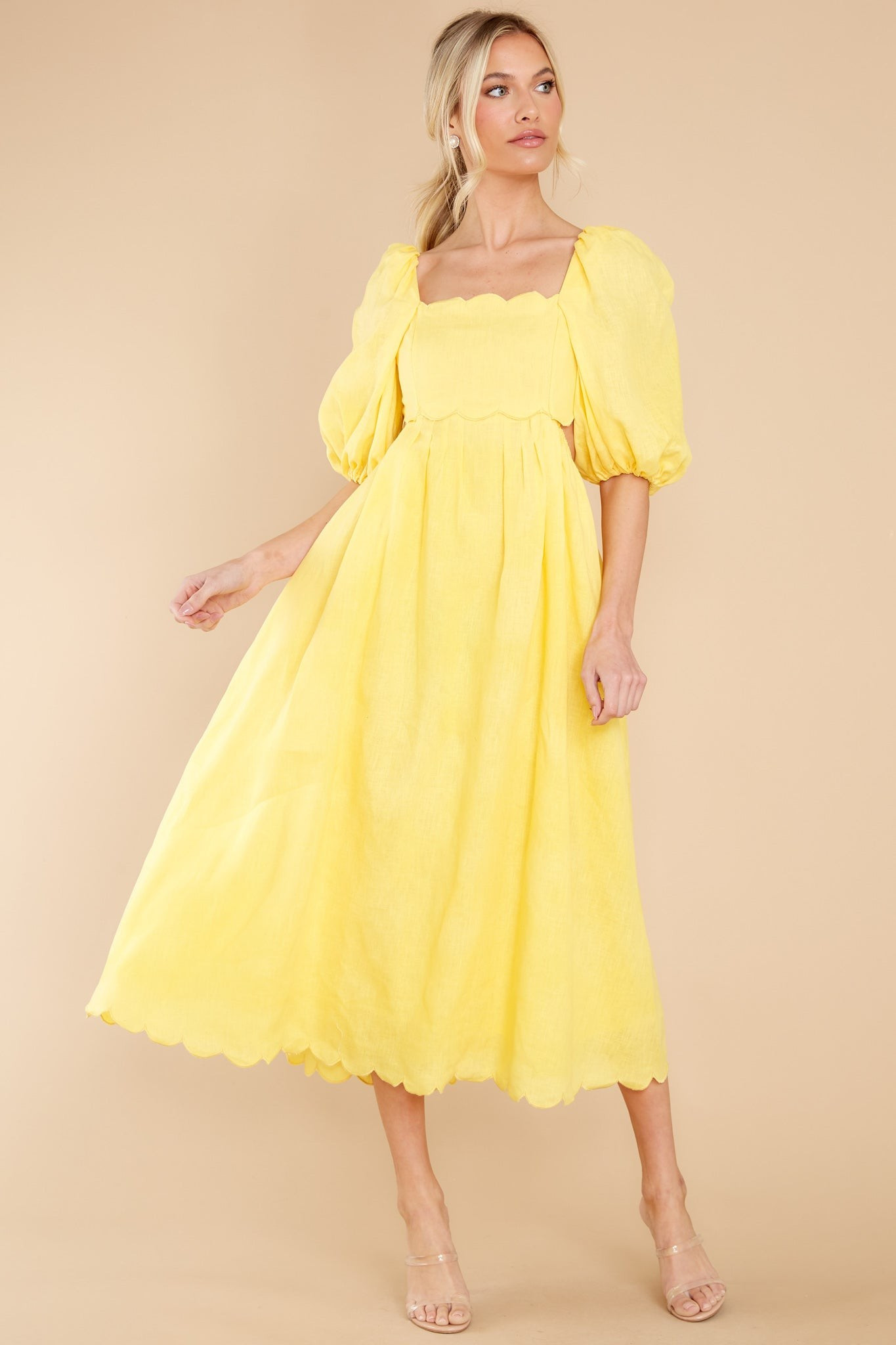 Endless Romance Yellow Midi Dress | Red Dress 