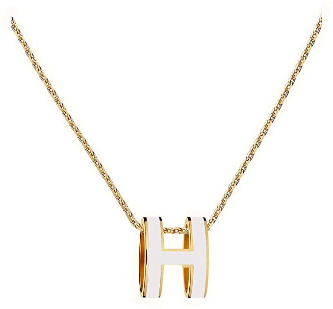 Yuangu Classic Letter Design 18K Gold Plated Girl Necklace Colorful Color Optional Women's Gift | Amazon (US)