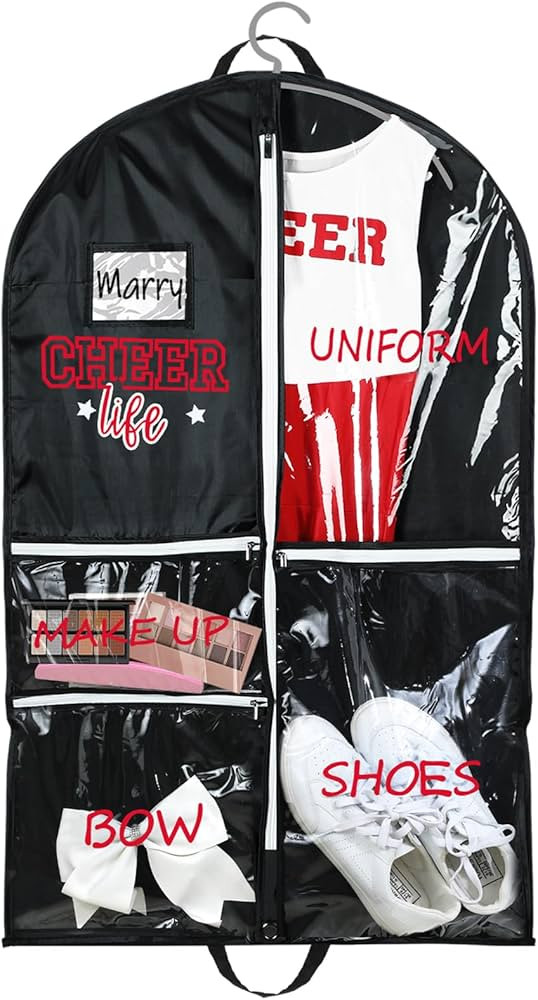 Cheer Garment Bags for Cheerleading Uniform Waterproof Hanging Garment Bags for Dance Costumes 40... | Amazon (US)