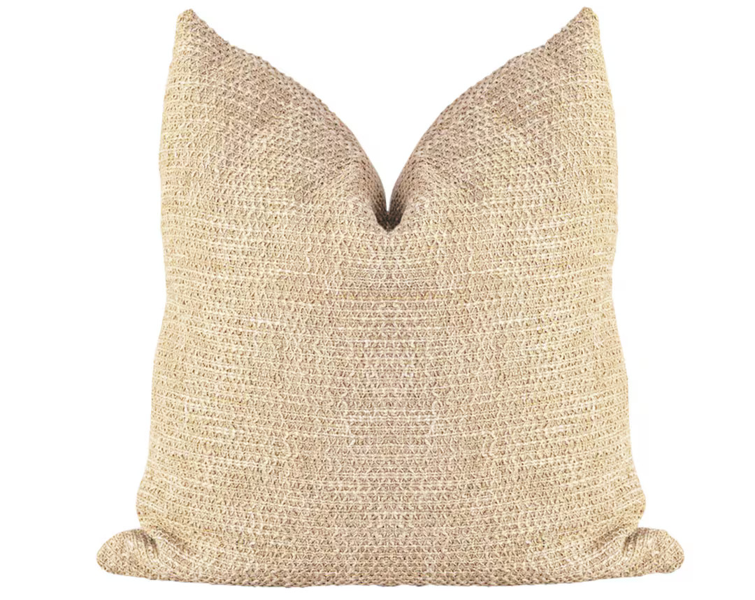 Tan Pillow Cover Textured Pillow Cover Handwoven Pillow - Etsy | Etsy (US)