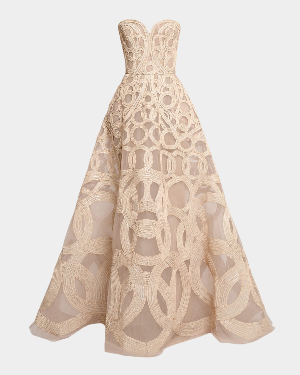 Strapless Sequin Embroidered Tulle Gown | Neiman Marcus