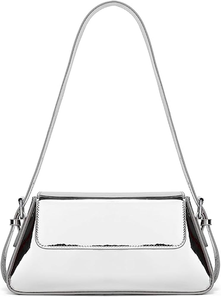 shoowyees Evening Y2k Shiny Hobo Purse Women Sparkly Silver Purse Satchel Metallic Tote Handbag C... | Amazon (US)