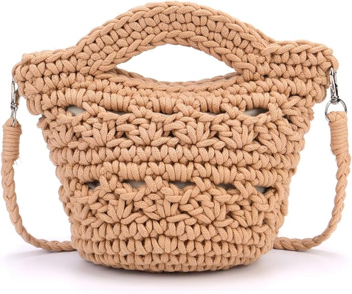CHIC DIARY Women Straw Beach Bag Clutch Purse Small Crossbody Bag Woven Cotton Shoulder Handbag f... | Amazon (US)