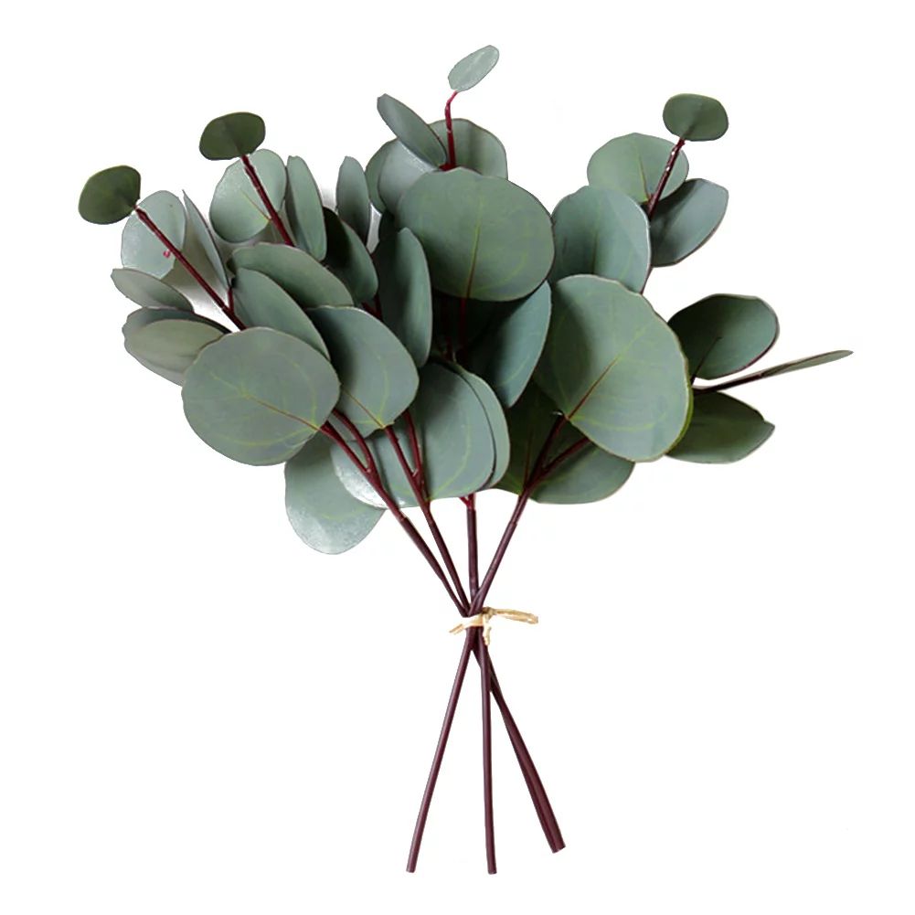 4pcs Artificial Eucalyptus Leaf Floral Stem Faux Greenery Eucalyptus Leaf for Wedding Bouquet Par... | Walmart (US)