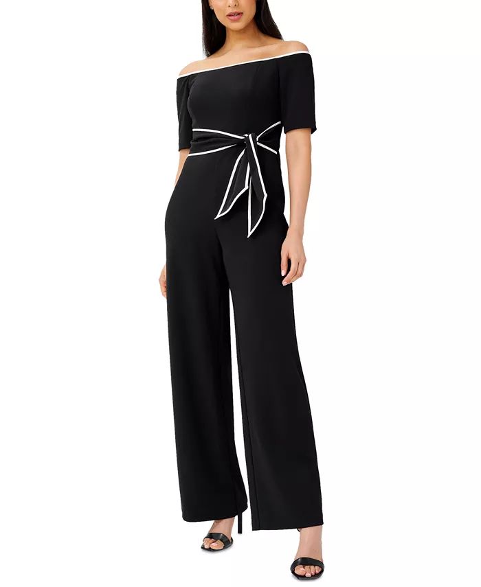 Adrianna Papell Women's Off-The-Shoulder Jumpsuit - Macy's | Macy's