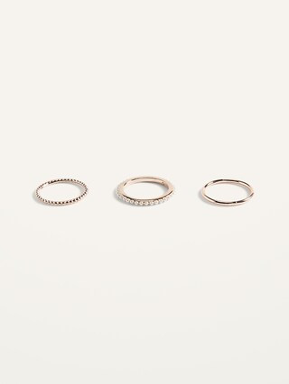 Rose Gold-Toned Rings Variety 3-Pack for Women | Old Navy (US)