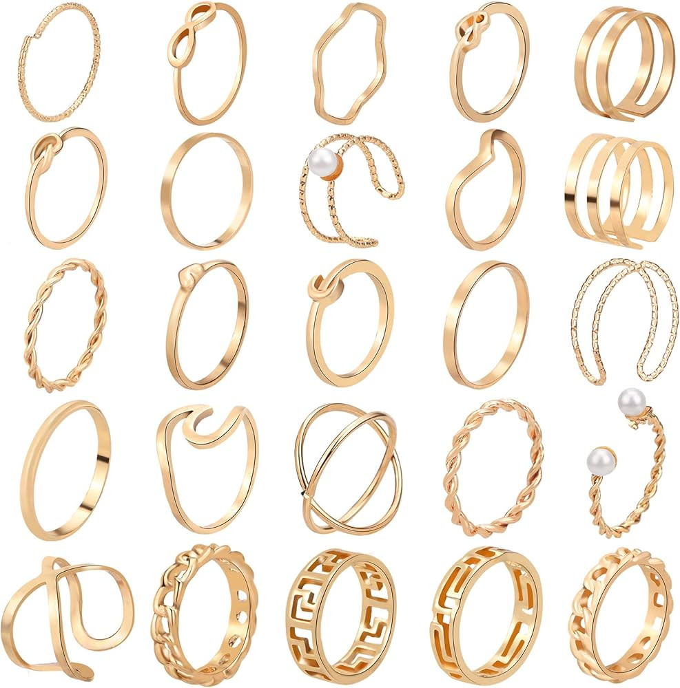 ONESING 25-120 Pcs Knuckle Rings for Women Stackable Rings Set Girls Bohemian Retro Vintage Joint... | Amazon (US)