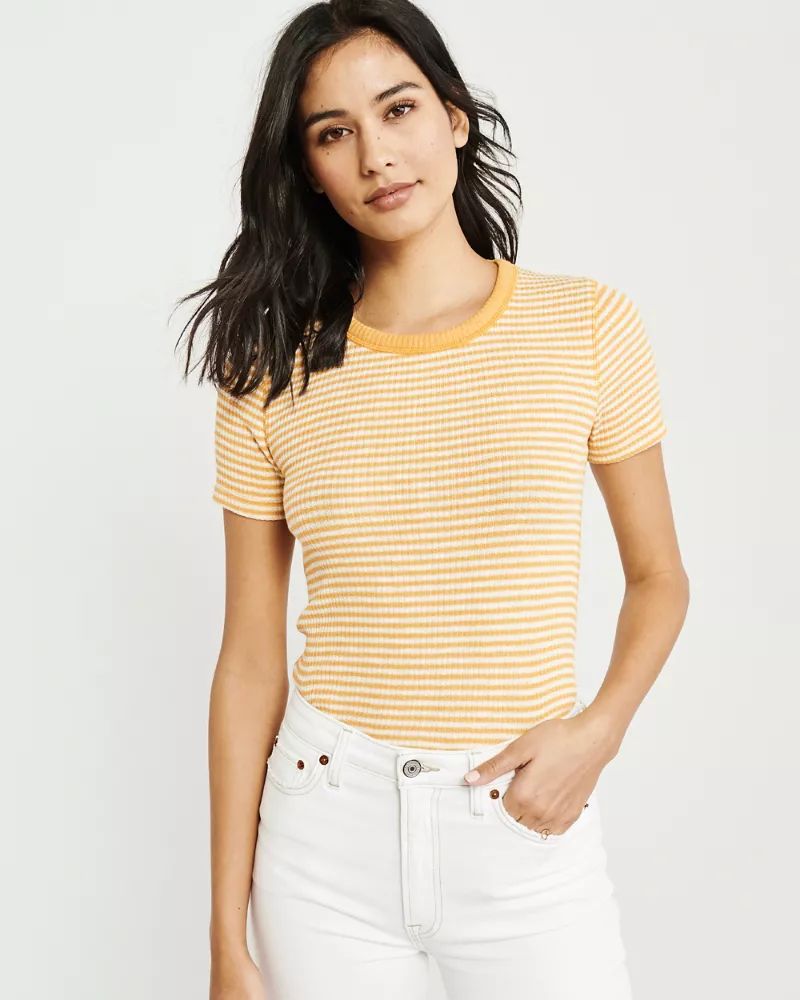 Slim Ribbed Tee | Abercrombie & Fitch US & UK