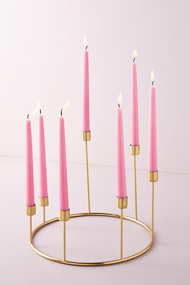 Gleaming Taper Candle Wreath | Anthropologie (US)