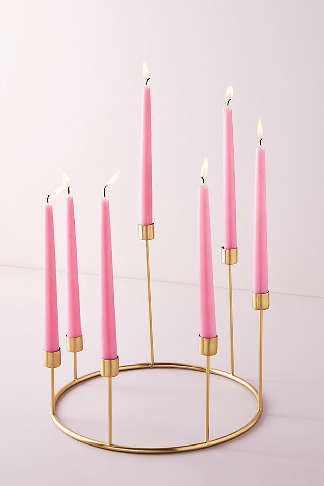 Gleaming Taper Candle Wreath | Anthropologie (US)