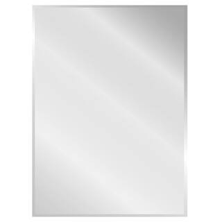 24 in. W x 30 in. H Rectangular Frameless Flush Mount Wall Bathroom Vanity Mirror in Silver | The Home Depot