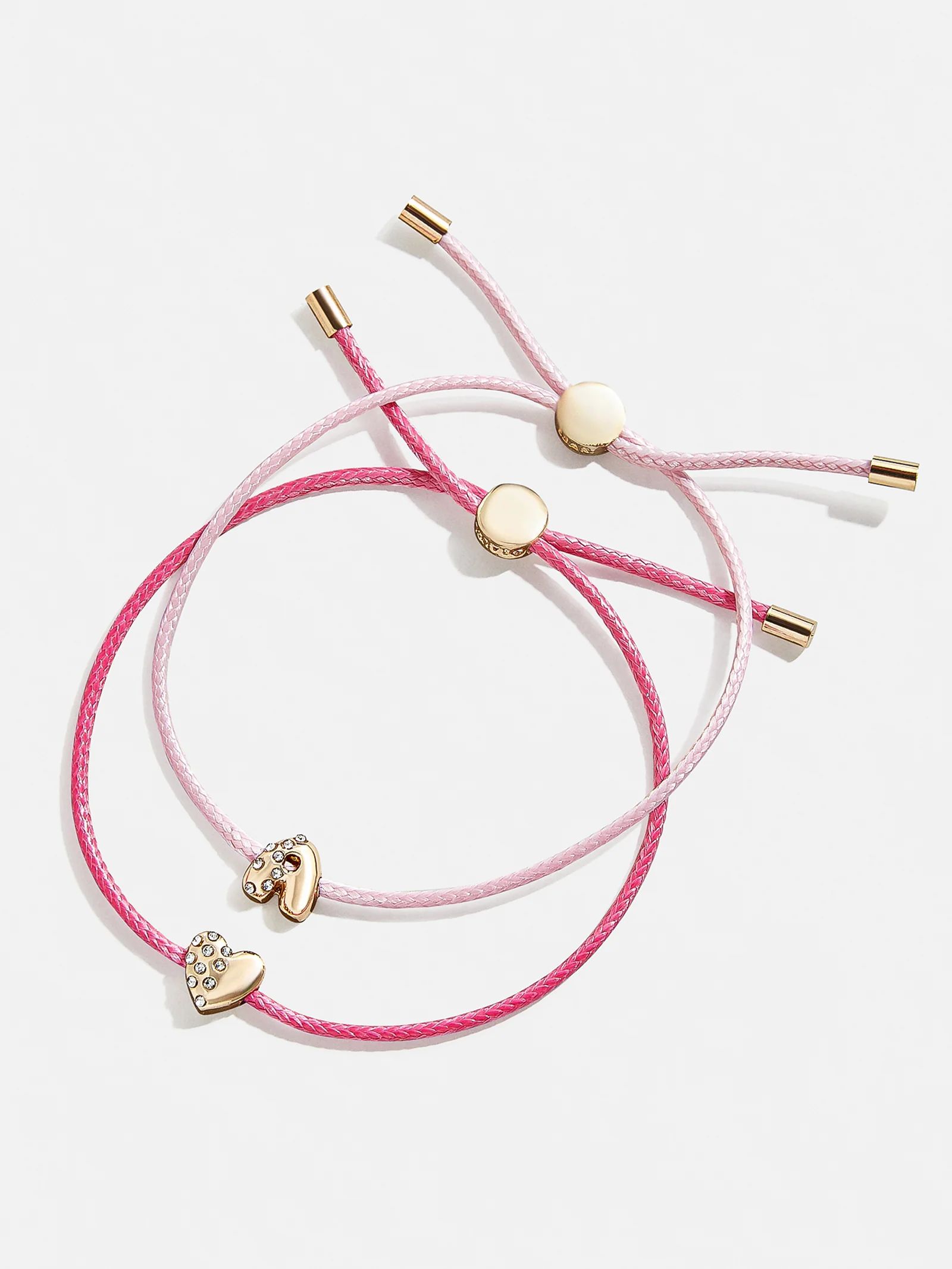 Kids' Cord Initial Bracelet Set - Pink | BaubleBar (US)