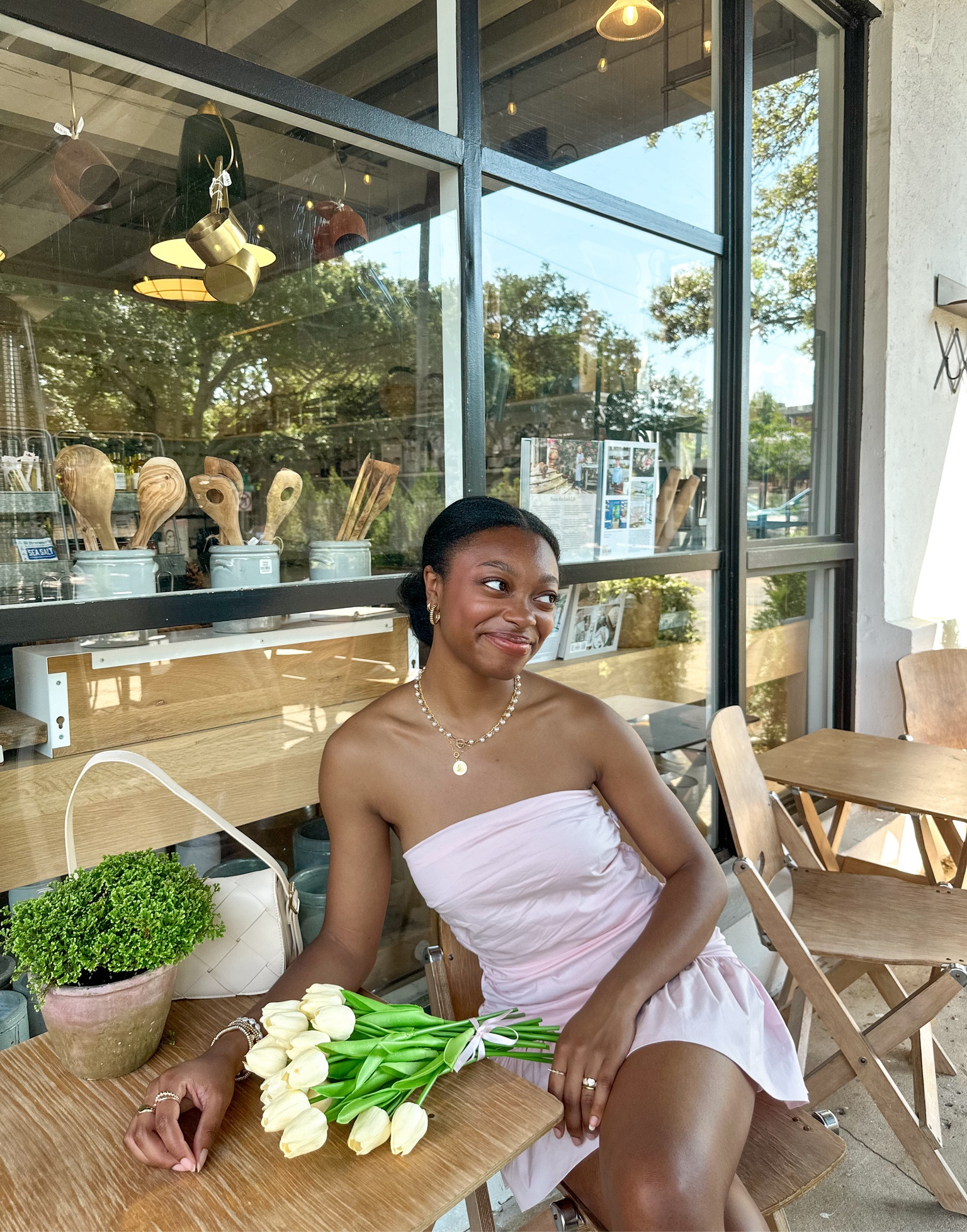 Spring outfit, pink dress, strapless dress, mini dress, spring mini dress, flowers 

#LTKStyleTip #LTKSeasonal #LTKShoeCrush