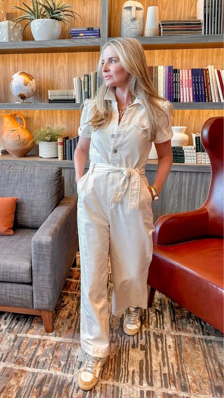This super cute Paige jumpsuit is a lightweight cotton blend, super comfortable, and so chic for summer! I love that it has short sleeves, a flattering tie-waist to create definition, and it’s a more cropped length. This exact one keeps going in and out of stock, but I’m linking it in denim as well! Fit is true to size. 

~Erin xo 

#LTKstyletip #LTKSeasonal