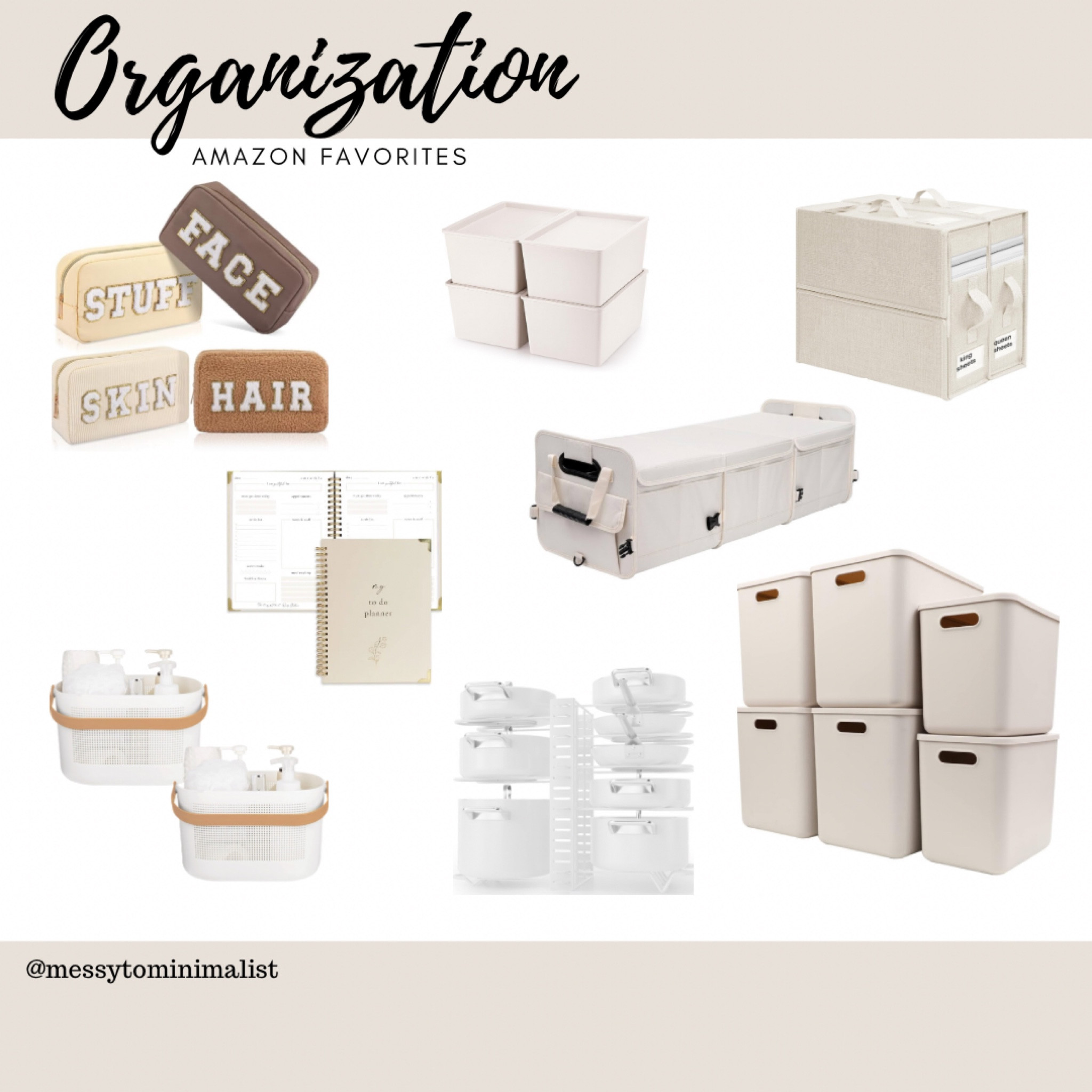 Organization favorites from Amazon
Packing essentials
Baskets
Totes
Bins
Pots & pans
Kitchen organization
Sheet organization 
Planner
Car trunk organizer


#LTKhome #LTKfamily #LTKtravel