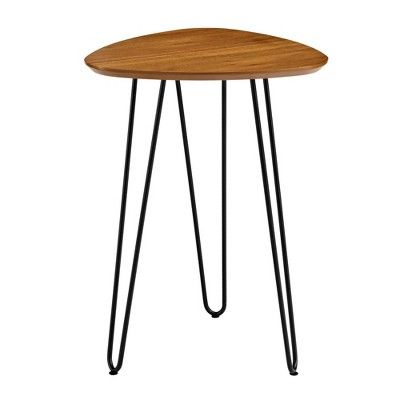 Gibby Hairpin Leg Wood Side Table Walnut - Saracina Home | Target
