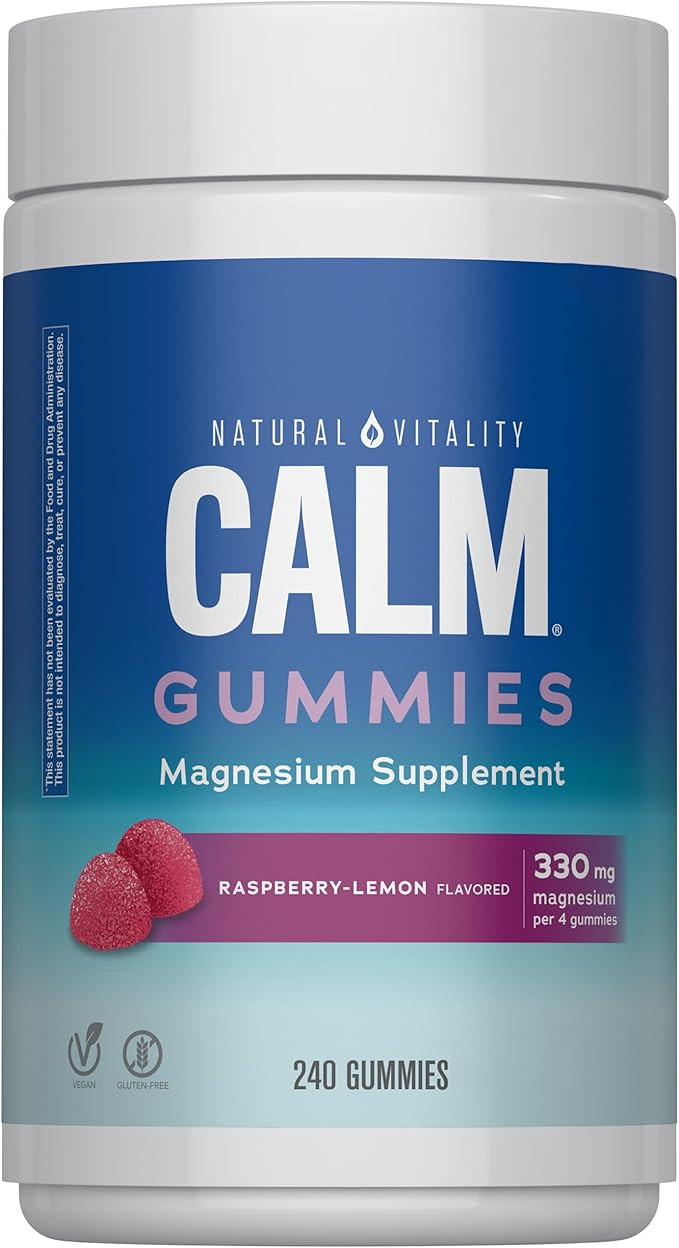 Natural Vitality Calm, Magnesium Citrate Supplement, Stress Relief Gummies, Supports a Healthy Re... | Amazon (US)