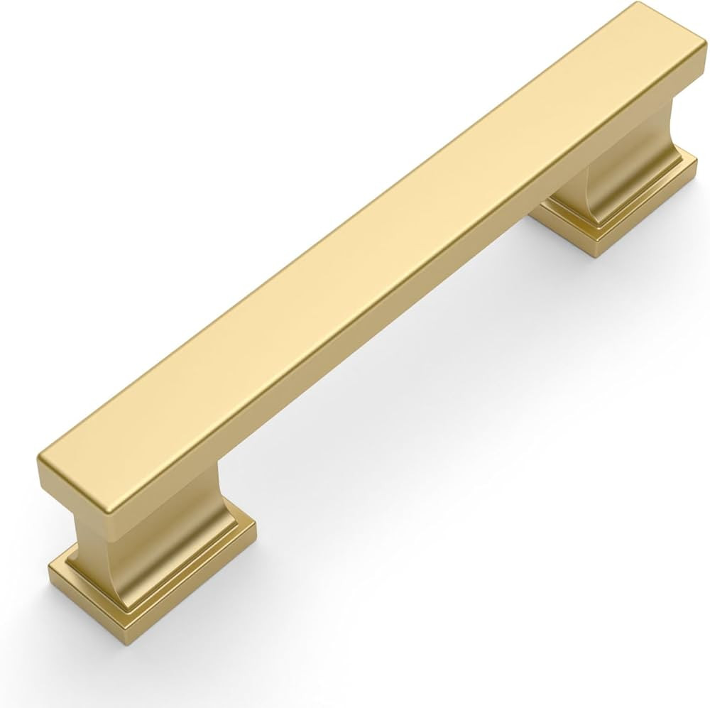 Amerdeco 10 Pack Brushed Gold Cabinet Pulls 3-3/4 Inch(96mm) Hole Center Drawer Pulls Cabinet Har... | Amazon (US)