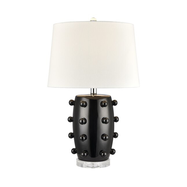 Westmore by ELK Lighting Aspen 9-in Black Glazed 3-way Table Lamp with Fabric Shade | Lowe's