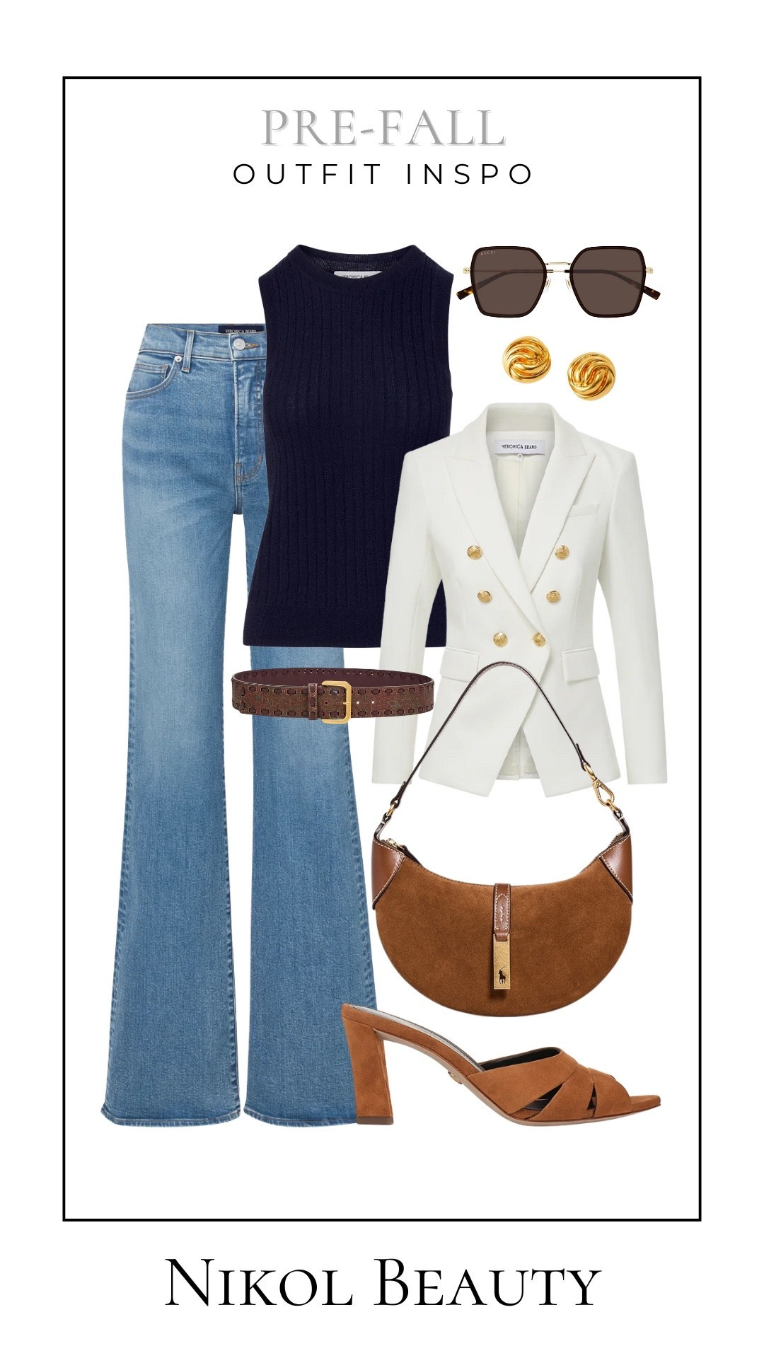 Polished but casual: flared denim, a crisp white blazer, and earthy accessories—your pre-fall uniform.

pre-fall fashion, chic blazer outfit, flared jeans style, casual office look, transitional outfit ideas, fall wardrobe essentials, elevated denim look, brown and white outfit inspo, pre-fall layering tips

#LTKStyleTip #LTKShoeCrush #LTKItBag
