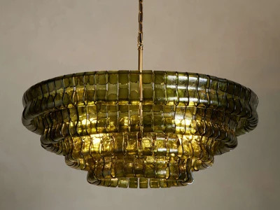 Ghiaccio 36"" Round Chandelier Kit in Bronze w/ Clear | Arhaus