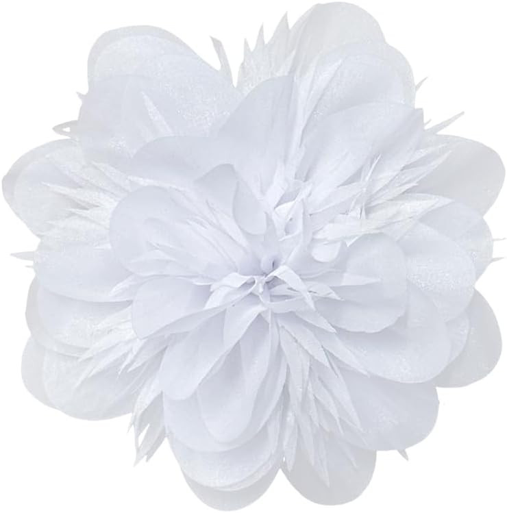 14cm/5.5" Big Silky Fabric Flower Brooch Pin for Women Girls Dainty Peony Camellia Brooches Duckbill Alligator Hair Clips Barrettes Floral Hair Pins Wedding Holiday Costume Accessories | Amazon (US)