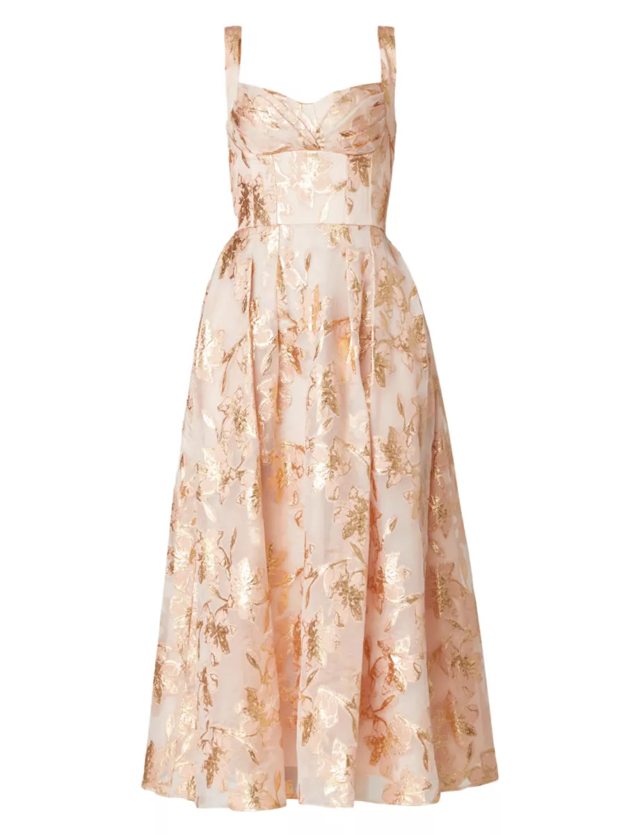 Ophelia Organza Tea-Length Dress | Saks Fifth Avenue