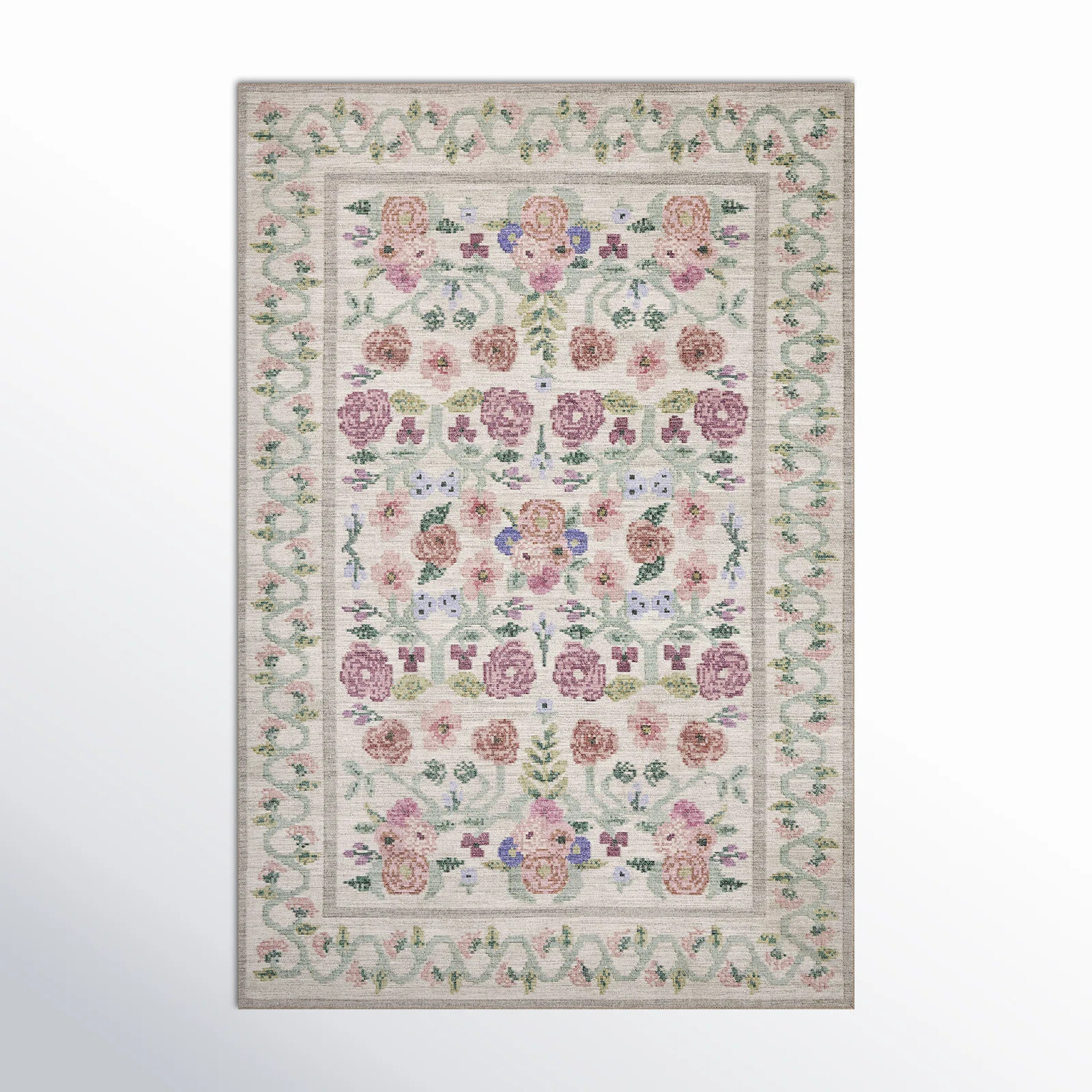 Rosa Rifle Paper Co. x Loloi Ivory Area Rug | Birch Lane