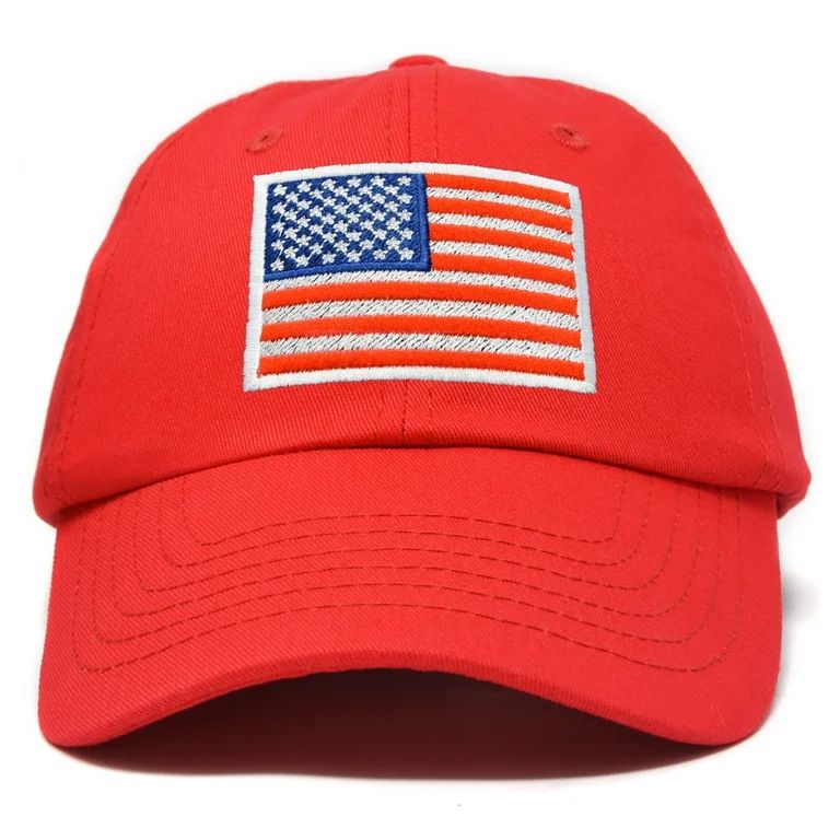 DALIX American Flag Hat Premium USA Baseball Cap in Red - Walmart.com | Walmart (US)