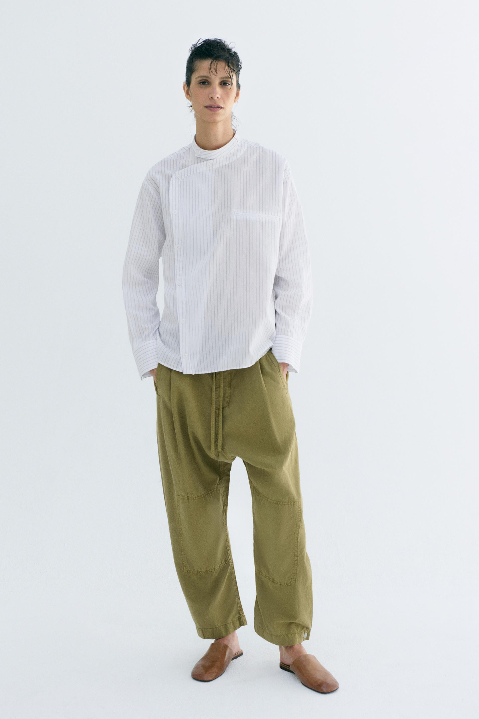 Zara - Zw Collection Jogger Trousers - Khaki - M - Woman | Zara UK