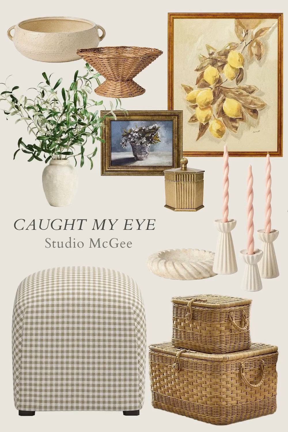 My favorite picks from the Studio McGee spring collection at Target! Artwork, wall decor, candlesticks, baskets, ottoman, rattan bowl, floral arrangement, vase, cottage decor, organic, modern vintage

#LTKSeasonal #LTKHome #LTKStyleTip