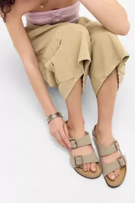 Birkenstock Taupe Arizona Suede Sandals | Urban Outfitters UK