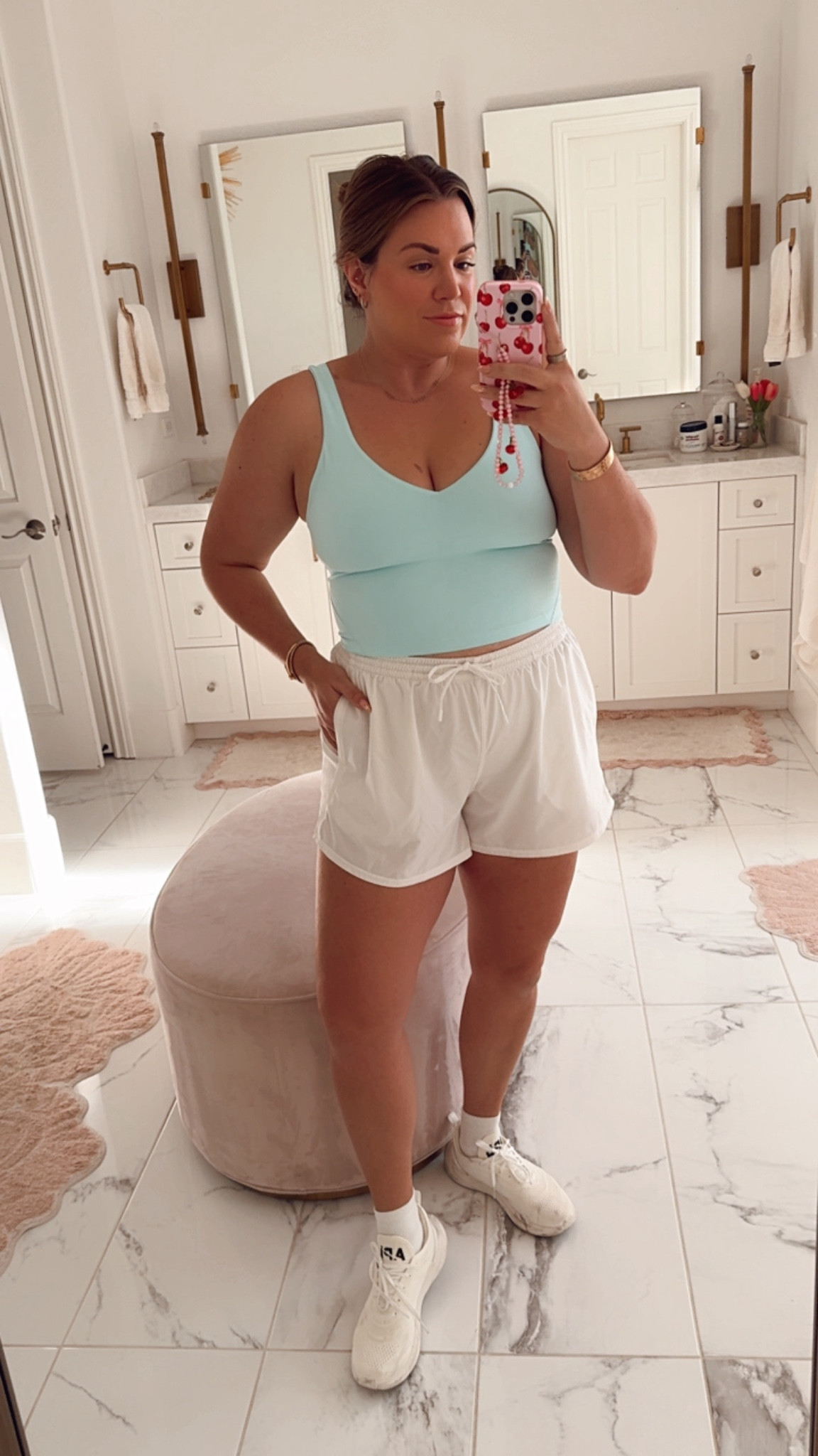 curvy fit workout look! wearing size 12 in tank top and lined shorts 

#LTKMidsize #LTKFitness #LTKActive