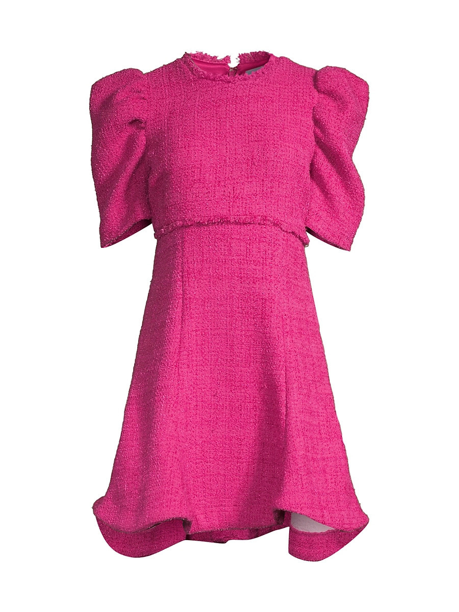 Women's Alia Flared Tweed Minidress - Fuschia - Size 12 | Saks Fifth Avenue