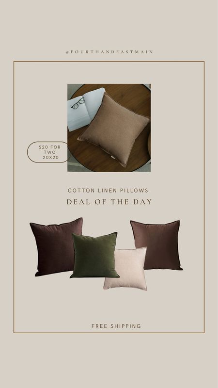 deal of the day // cotton linen pillows 2 pack of 20x20 for $20!!


#LTKhome